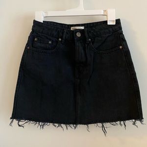 Zara jeans black mini skirt